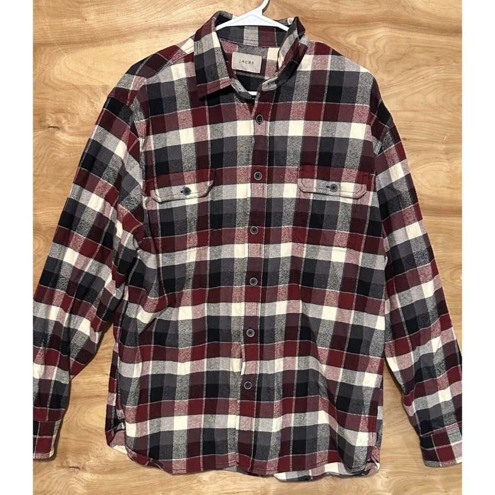 Jachs Heritage Flannel Shirt Mens Size XXL Button Up Plaid Blue